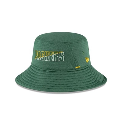 Green Bay Packers Gorra | New Era NFL Official Summer Sideline Stretch Bucket Hat Mexico - Verdes